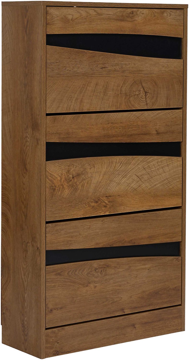 MISOU Schoenenkast - Wandkast - 3 Vakken - Opbergkast - Hout - Bruin - FOREST