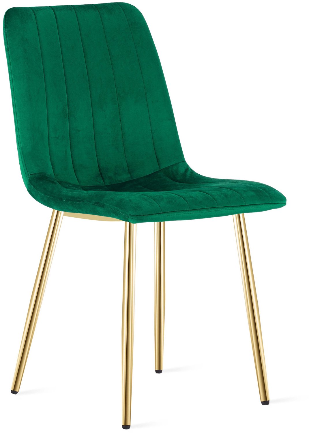 Oskar LAVA Eetkamerstoel – Groen Velvet – Goudkleurige Metalen Poten – Comfortabele Gestoffeerde Zitting – Modern Design – Velvet Stoel voor Woonkamer, Keuken en Eetkamer – Max. 110 kg