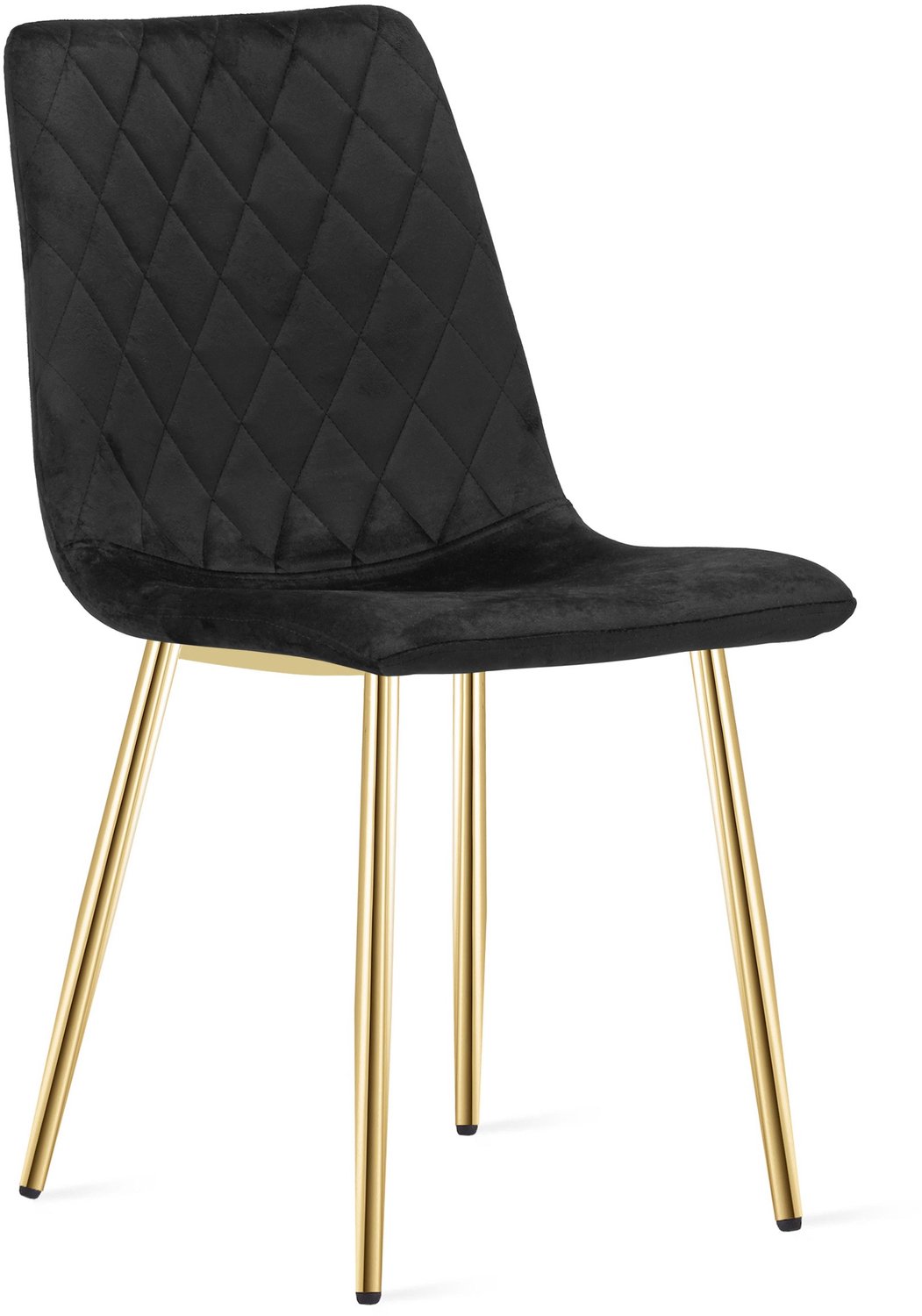 LEOBERT TURIN Eetkamerstoel – Zwart Velvet – Goudkleurige Metalen Poten – Comfortabele Ergonomische Zitting – Modern Design – Velvet Stoel voor Woonkamer, Keuken en Eetkamer – Max. 110 kg