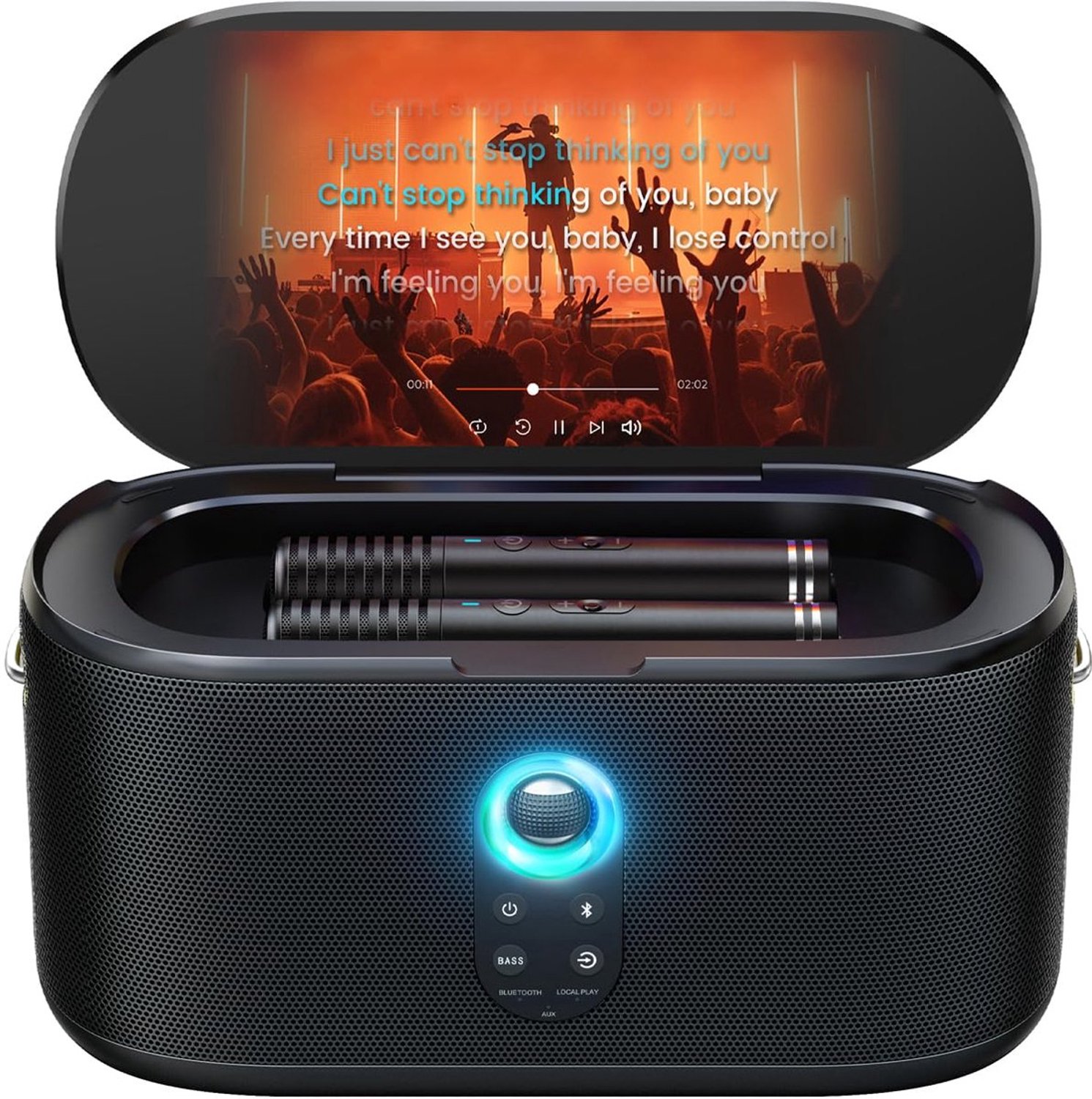 Karaokemachine Met Scherm - 10,1 Inch Touchscreen - 280 W Vermogen - Zwart - Draadloos Bluetooth PA-systeem