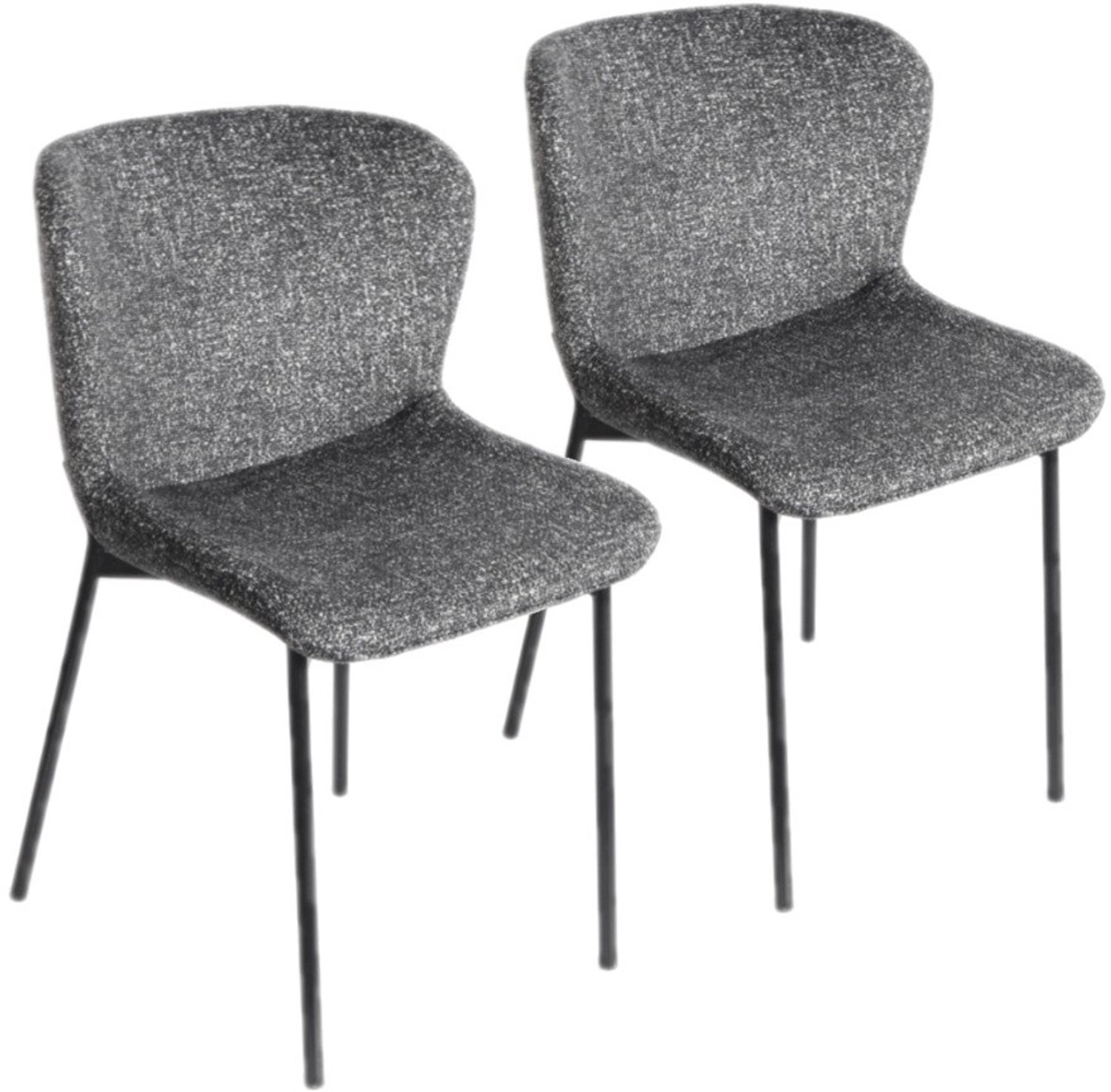 DS4U - - Vera eetkamerstoel - Set van 2 - Donkergrijs - Stof