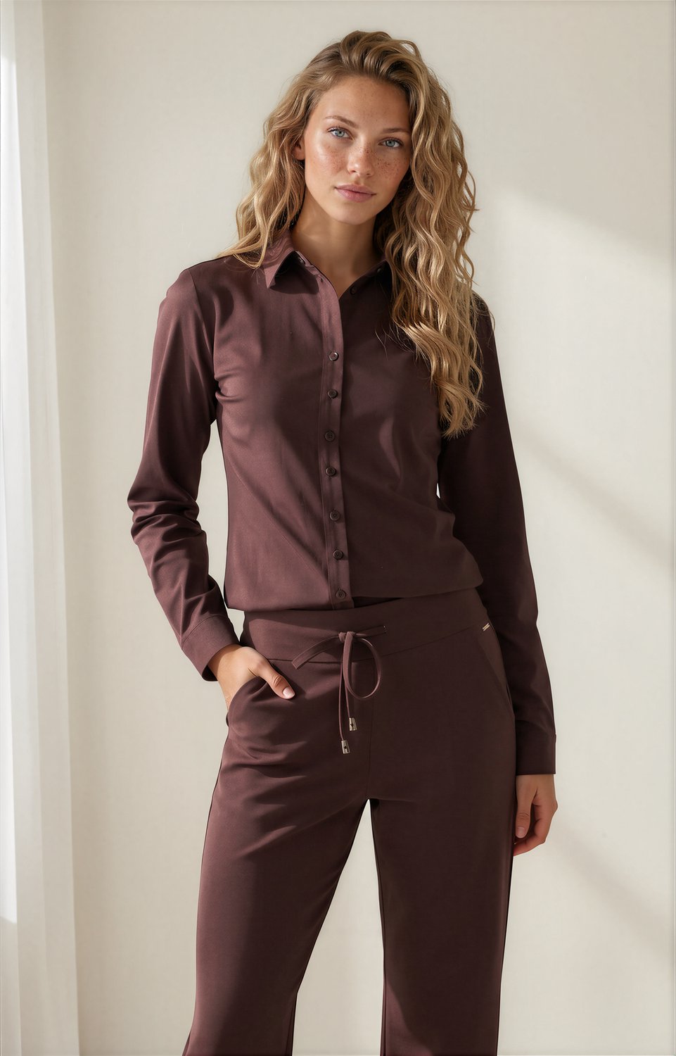MI PIACE - Travel Blouse Uni 60840 Espresso - Maat : 3XL
