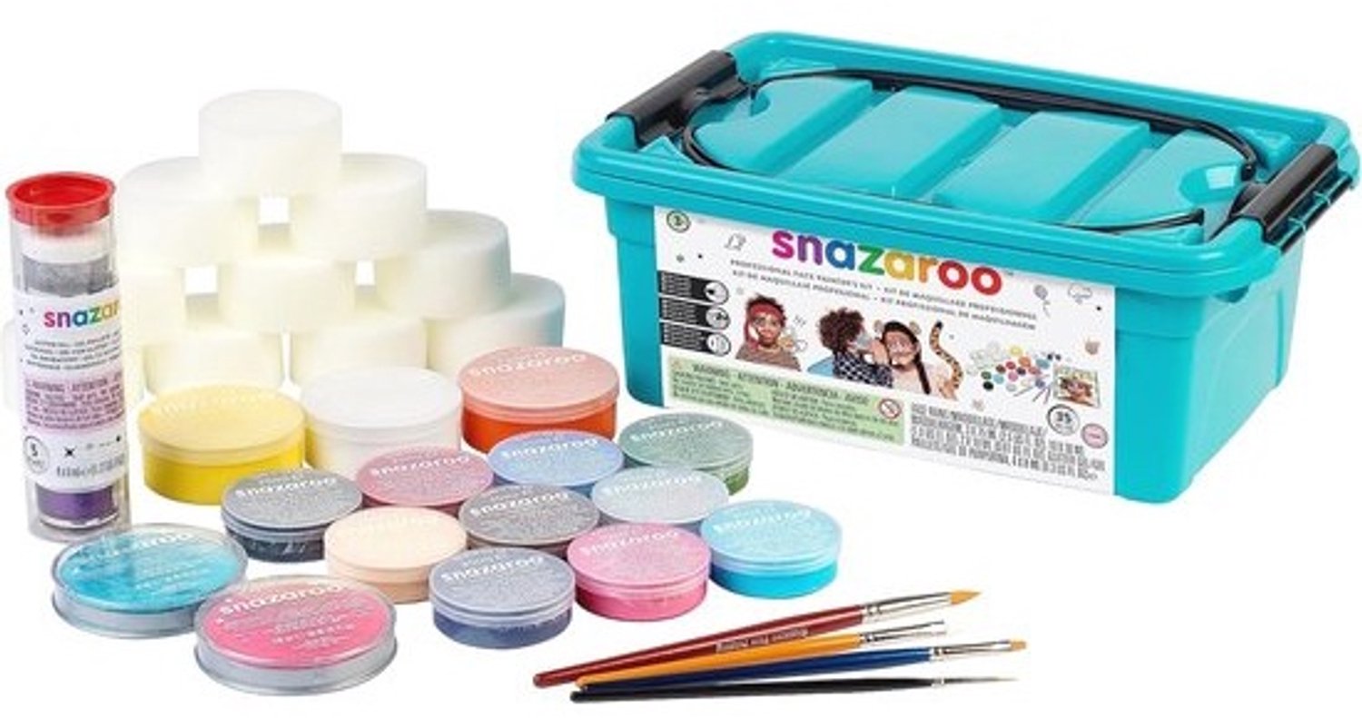 Professionele make-upkoffer - 13 kleuren, glittergels en sponsjes - Met stap-voor-stap instructies