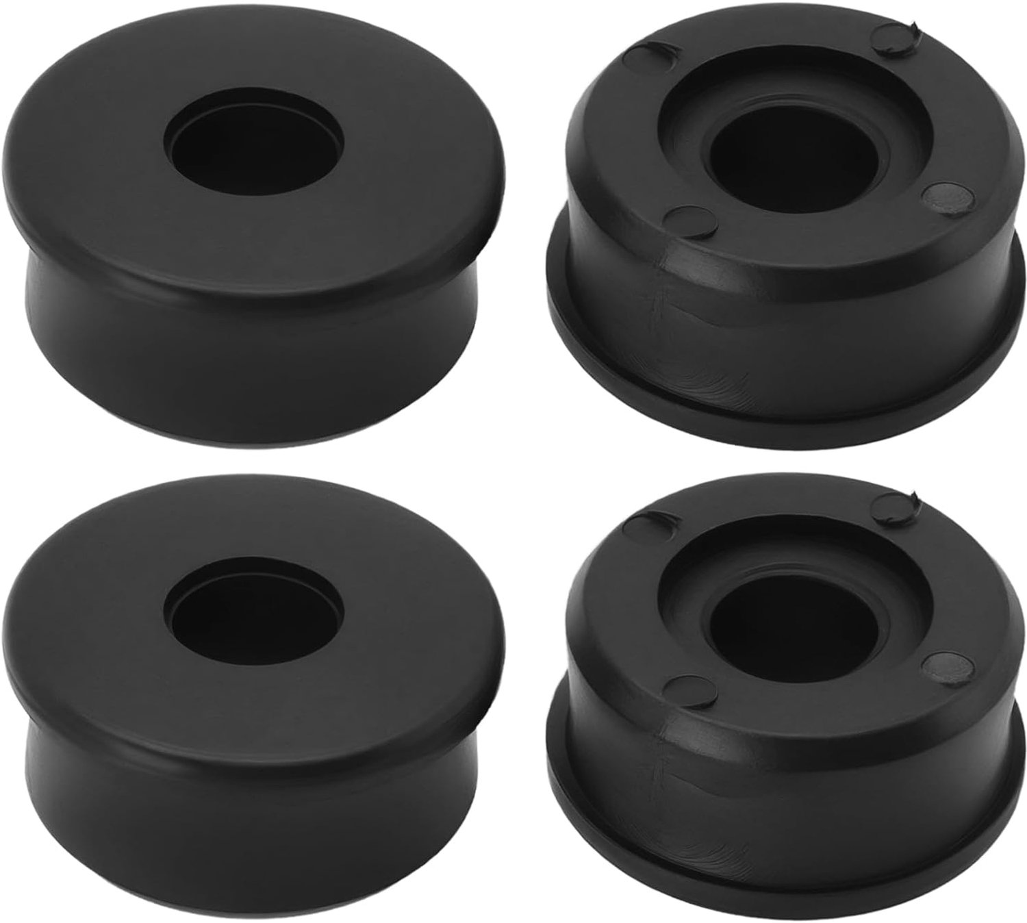 Reducer struiken wiel 35mm - plastic zwart - 4 stuks - vervangingsset voor kruiwagens - ServiceTopper