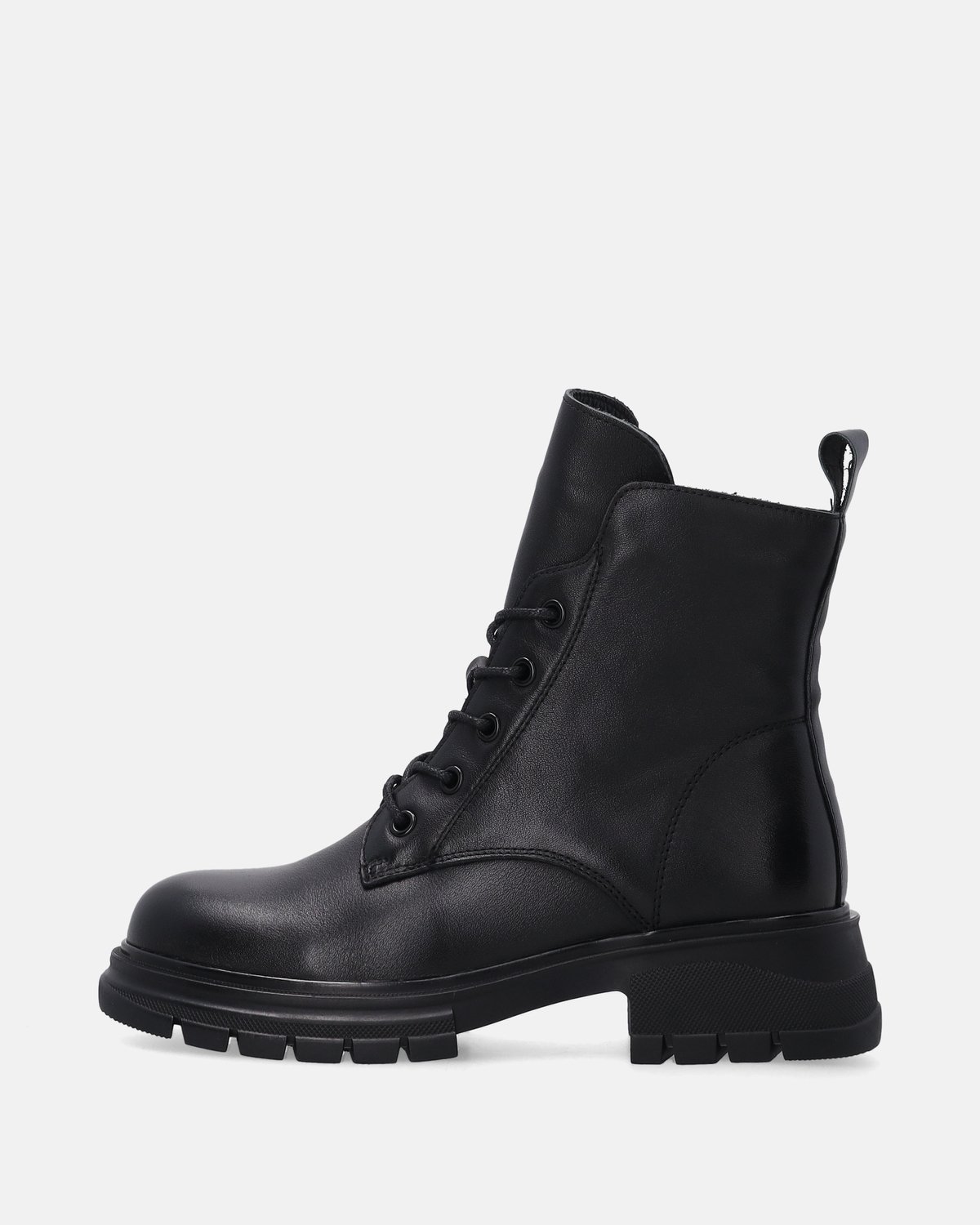 Zwarte Veterboots - Enkellaarzen - Massieve Zool - Vetersluiting