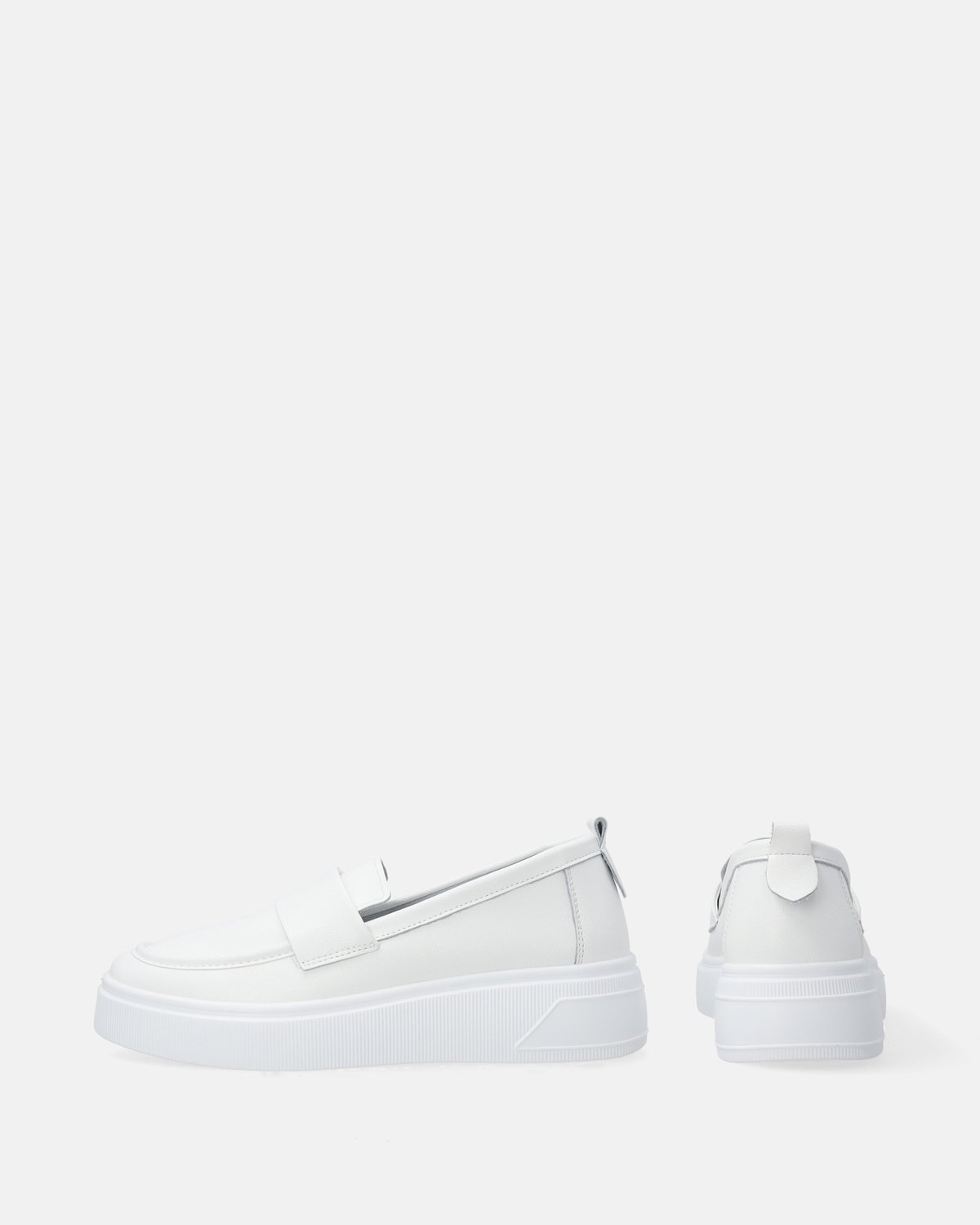 Damesloafers - Leren Mocassins - Wit - Maat 38