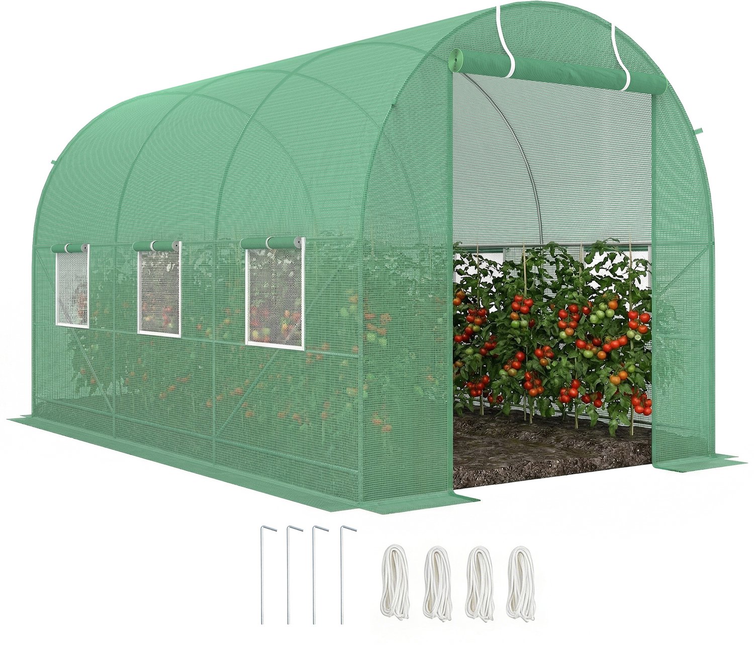 Outsunny Tunnelkas - Metaal - 350x200x200cm - Groen