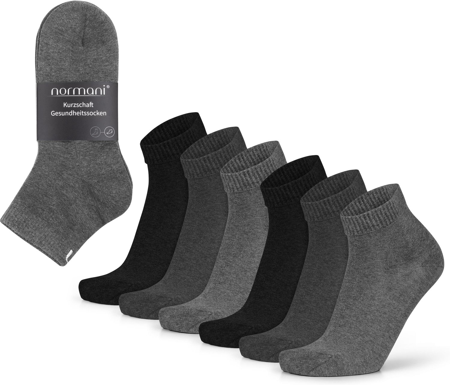 6 paar korte gezondheidssokken met comfortabele boord