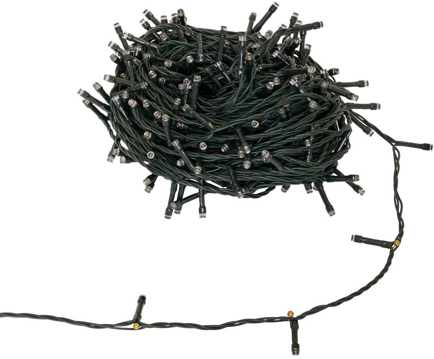 Technobright-lichtslinger 300 LED's, 8 functies, 30 m met timer, amberkleurig, groene draad