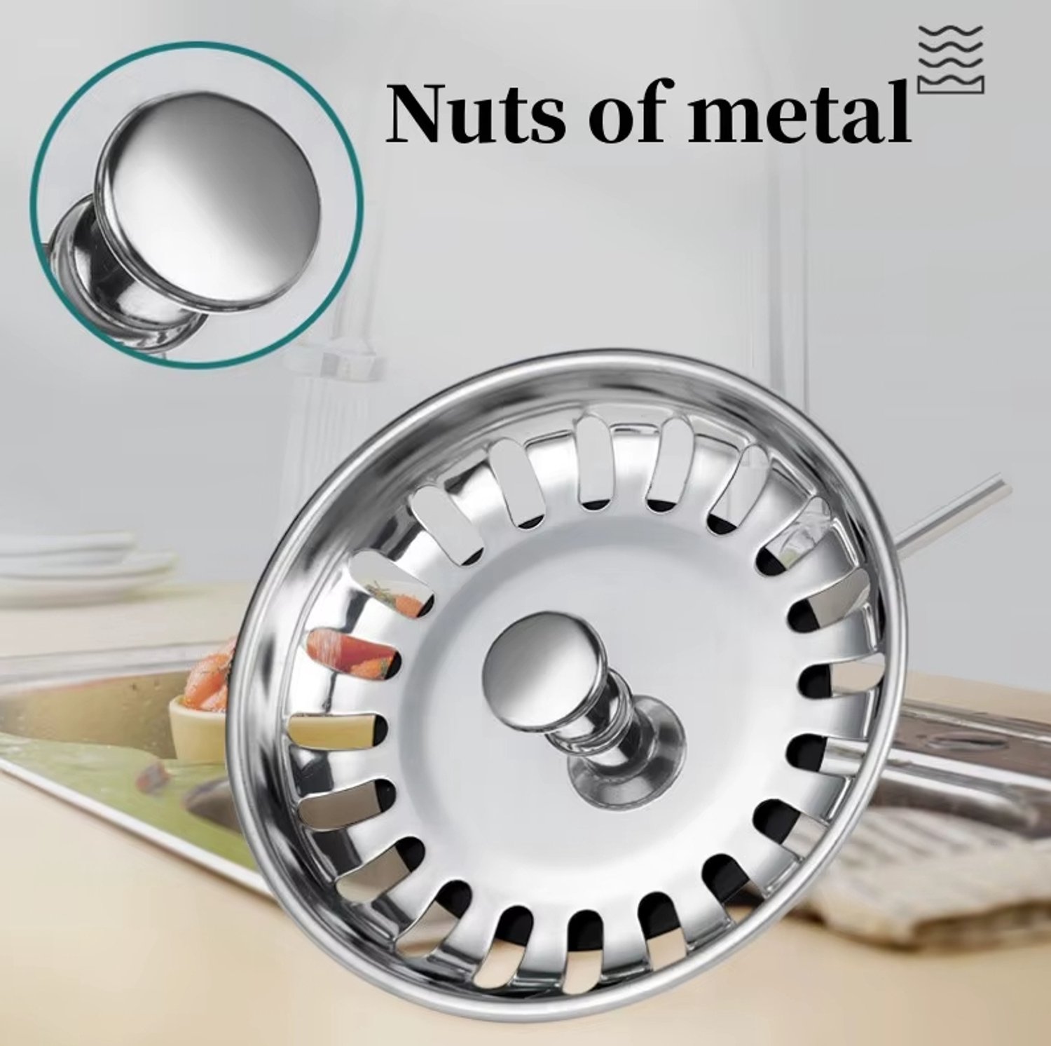 Actie4you® - Gootsteen Plug - Gootsteen Afvoer Plug voor de Keuken - Universeel - Super Sterk - Afvoerstop - Zeef - Korfplug - Wastafel - 1 Stuk - 80 mm – RVS