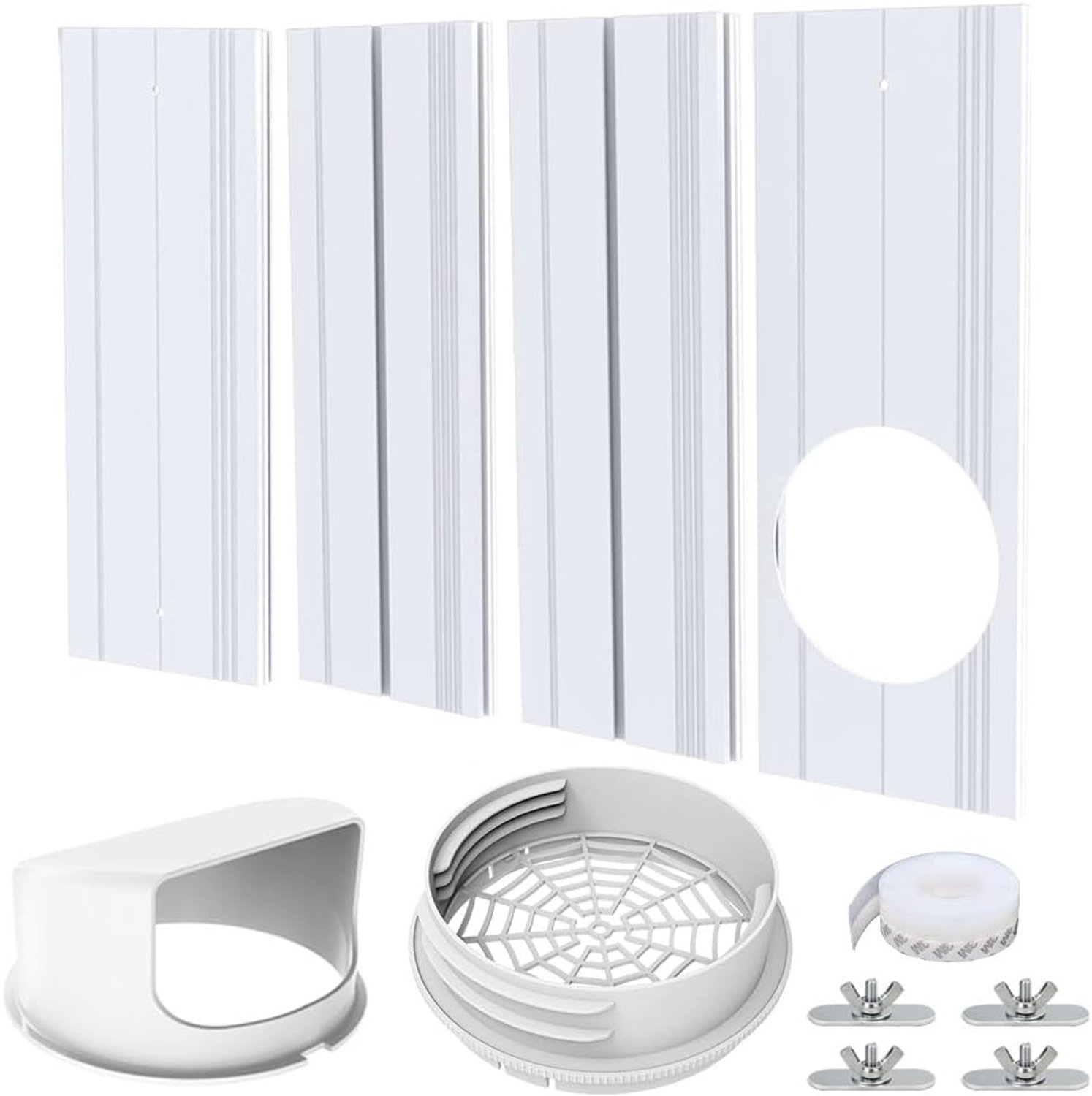 Venster Airconditioning Afdichtset - Wit - Geschikt voor 13 en 15 cm Slangen - PVC - Voor Draagbare Airconditioners