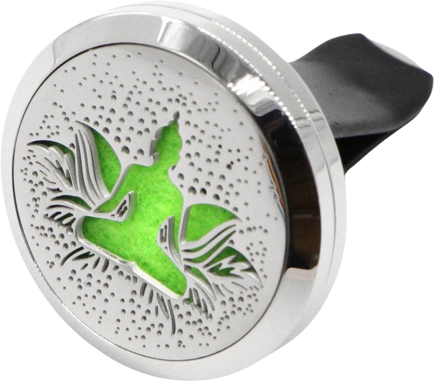 Auto Diffuser met Mediterende Boeddha – Clip voor Ventilatierooster – Aromatherapie Medaillon voor Essentiële Olie