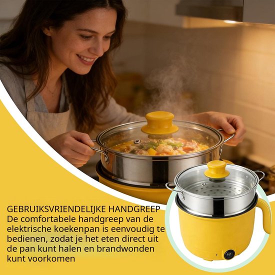Warmara Hotpot - Elektrische Hotpot - Hot Pot - Geel - 20cm x 18cm x 14cm — afbeelding 5