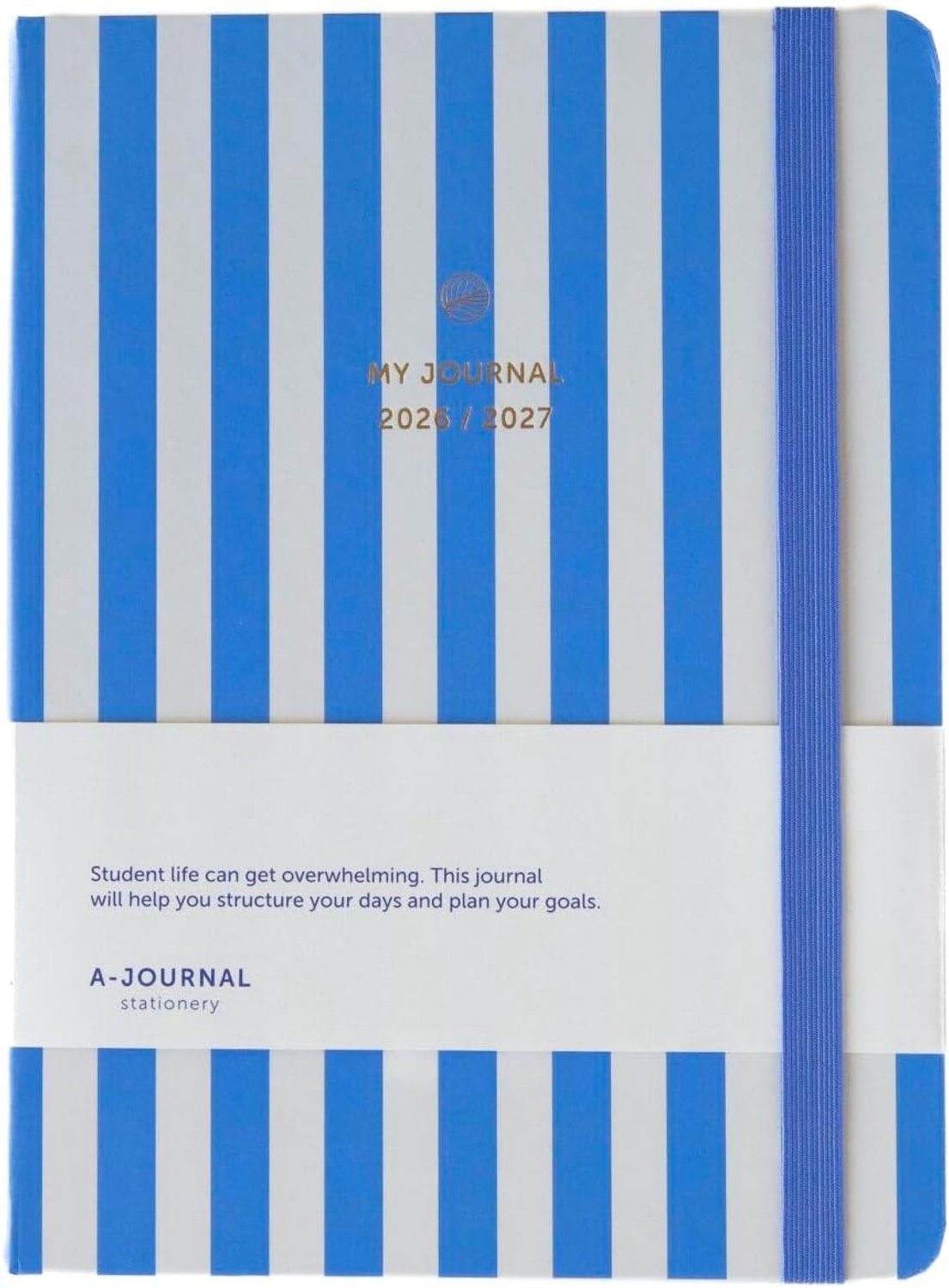 Schoolagenda - Blauw met Strepen - 16 x 21,5 cm - Hardcover met Soft-Touch Oppervlak - Voor Scholieren en Studenten