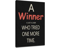 Inspirerende Canvas Poster - Motiverende Muurkunst - Kantoor Woonkamer Decoratie - Vervagingsbestendig Ingelijst - 91x61 cm - Winnaar Thema