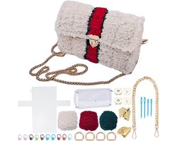 FREEBLOSS Doe-het-zelf Plastic Canvas Tas Maken Kit Hetzelfde Mesh Plastic Canvas Bladeren met Kerst Kleur Draad voor het Maken van Zakken Borduurtas