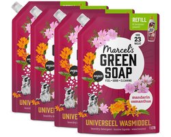 Marcel's Green Soap Universeel Wasmiddel Navulling - Mandarin & Osmanthus - 4 x 1L - 92 wasbeurten