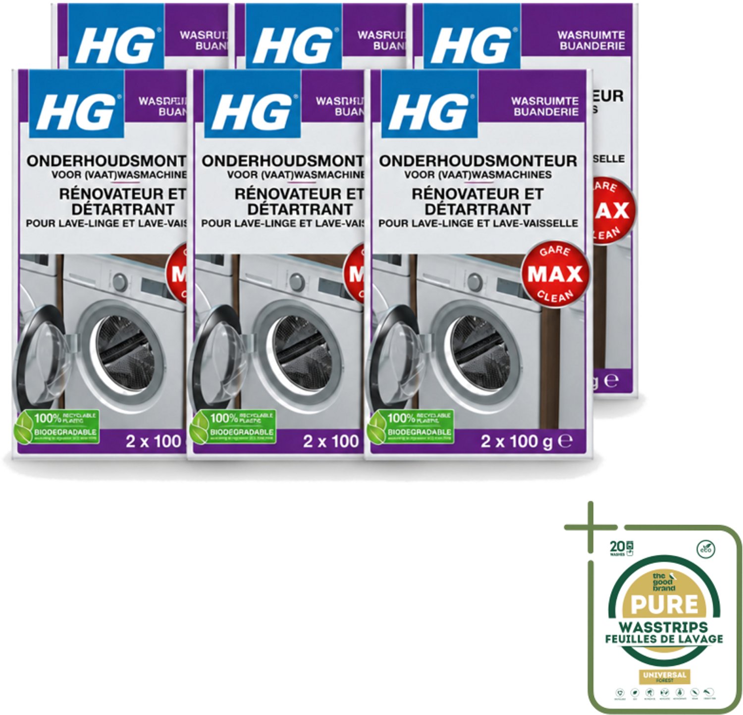 6 x HG - Onderhoudsmonteur Voor (Vaat)Wasmachines - 2 tot 4 Behandelingen - Wasmachine Onderhoud - Vaatwasser Onderhoud - Wasmachine Reinigen - Vaatwasser Reinigen - Kalk Verwijderen