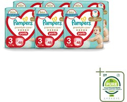 6 x Pampers – Luierbroekjes – Premium Care Pants Maat 3 – 48 Luiers - Grootverpakking - Vaatwasstrips - Luier - Luierbroek - Luier Voor Baby - Luier Voor Kind - Droge Billetjes