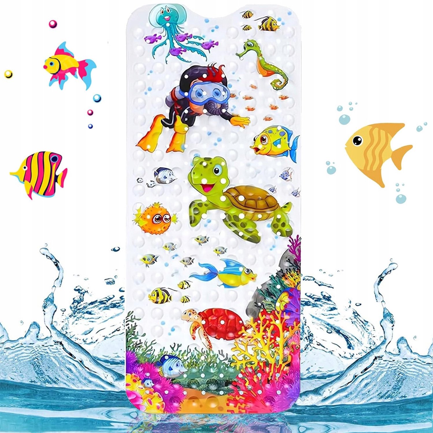 Antislip Badmat voor in Bad of Douche - 100x40cm - Ocean World