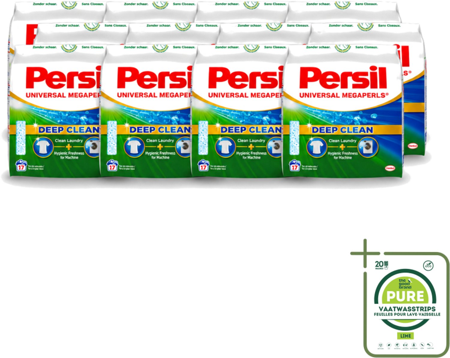12 x Persil Universal Megaperls - Waspoeder - Witte en Gekleurde Was - 17 Wasbeurten - Grootverpakking - Vaatwasstrips - Waspoeder - Was - Wasmiddel - Wasbeurten - Vlekverwijdering