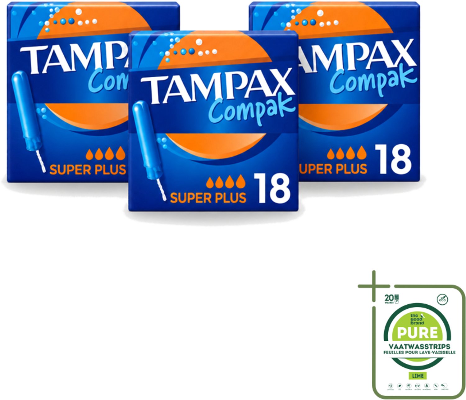 3 x Tampax Compak – Tampons – Super Plus - Grootverpakking - Tampons - Menstruatie - Menstruatiebescherming - Super Plus - Absorptie
