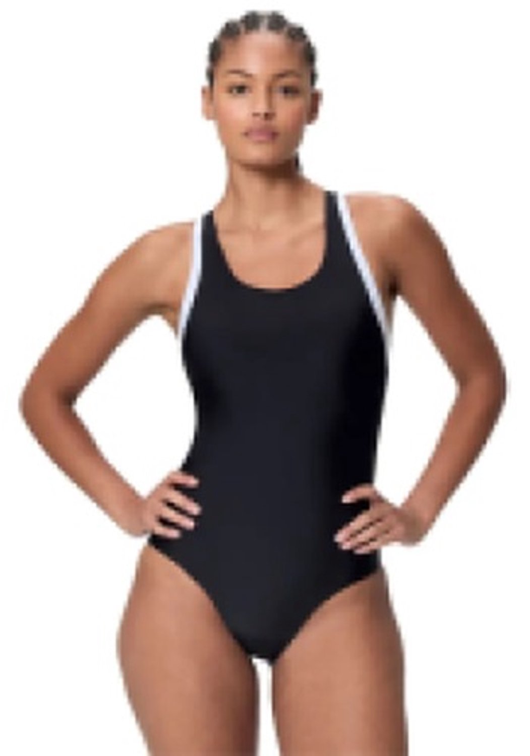 Speedo Colorblock Racerback Zwemkleding UK 34 Vrouw Anthracite / White