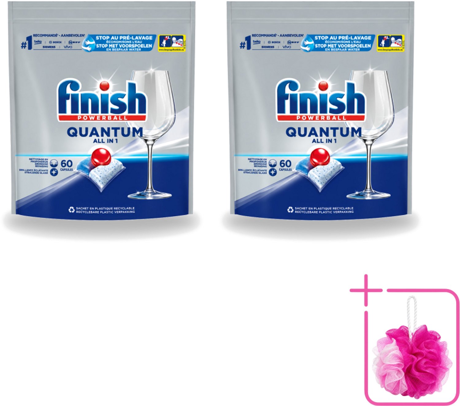 2 x Finish – Vaatwastabletten – Quantum All-in-1 – 60 Capsules - Bulkverpakking - Vaatwastabletten - Vaatwassen