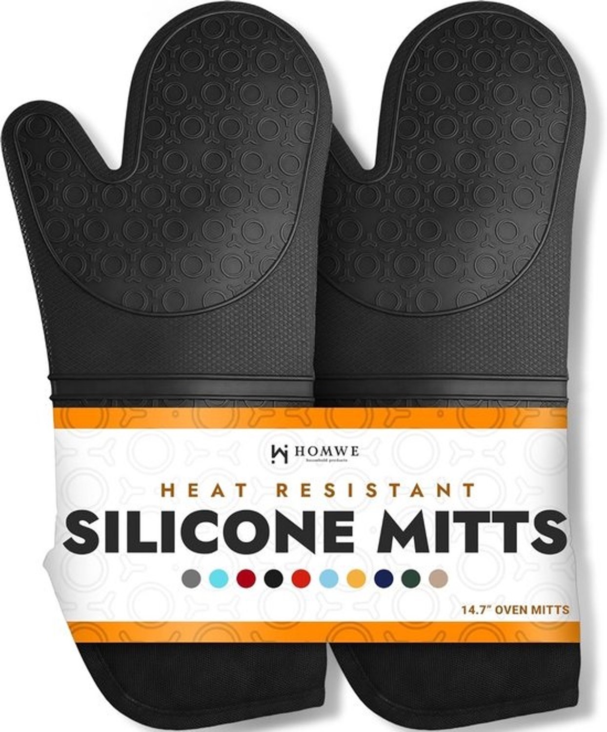Professionele Hittebestendige Ovenwanten Silicone - Lange Mouw & Voering - Zwart (1 Paar)