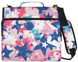 Kleurrijke Pop Stijl Sterren 3 Bellende 1,5 "Binder Rits met Riem Gemakkelijk te Dragen Schoolbenodigdheden Organizer voor School en Kantoor Cremallera de carpeta