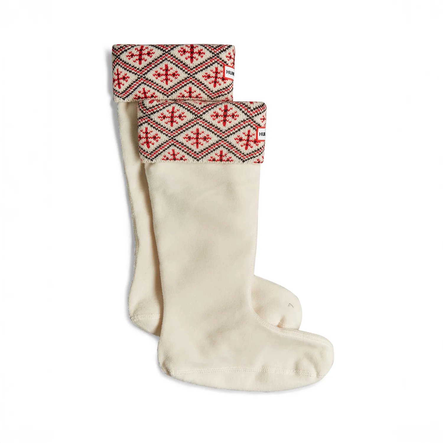 Recycled Fairisle Tall Socks Unisex Sokken Gerecycled polyester Wit