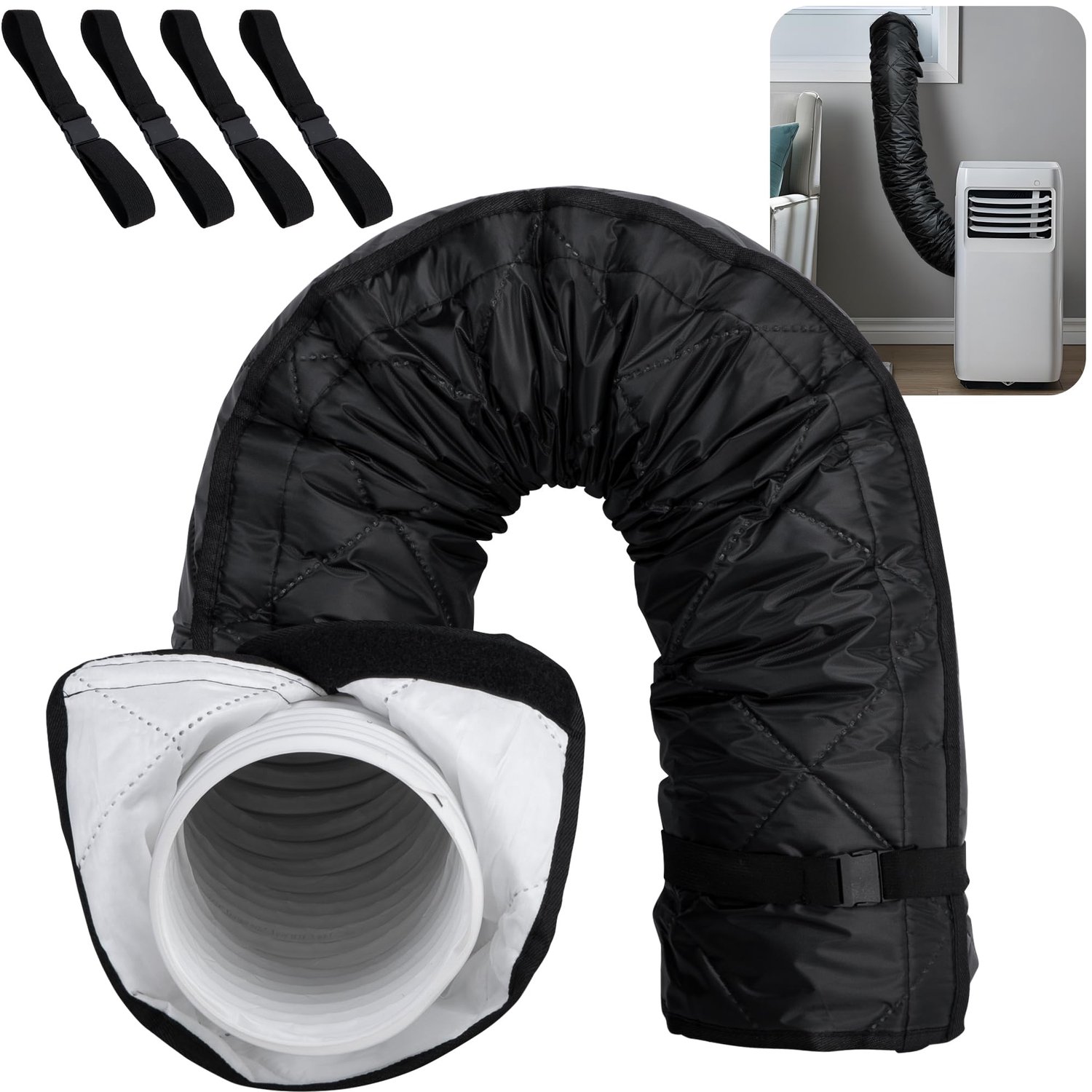 1 stuk 150X50CM slangafdekking voor draagbare airconditioners - Airconditioningslang afdekking Isolatie - Airconditioners afvoerluchtslang isolatie be