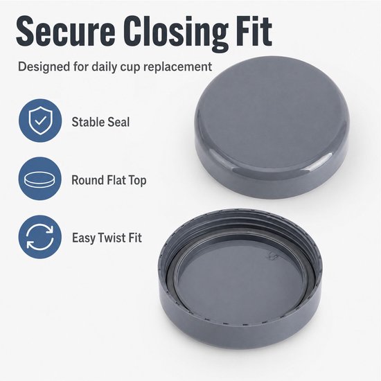 YouXunGS 2 stuks vervangende hersluitbare deksels met rubberen pakkingen, blauw Stay Fresh Flip Top Deksels Compatibel met Nutri Bullet 600W & 900W Bl — afbeelding 4
