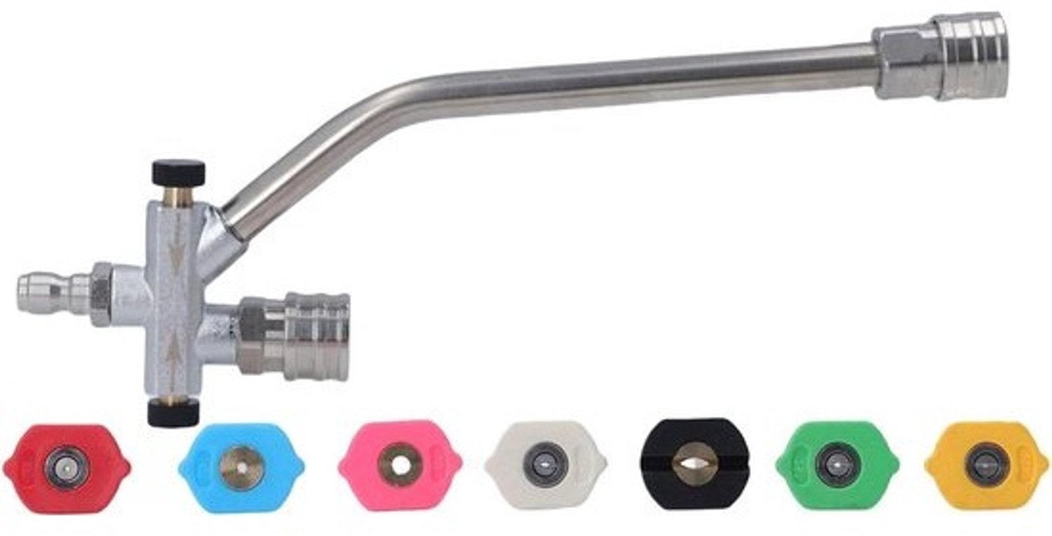 Schuimkanon Dubbele Connector - Hogedrukreiniger Accessoire - Efficiënt Autowassen - Twee Nozzles Tegelijk - 29L x 8W x 4H cm