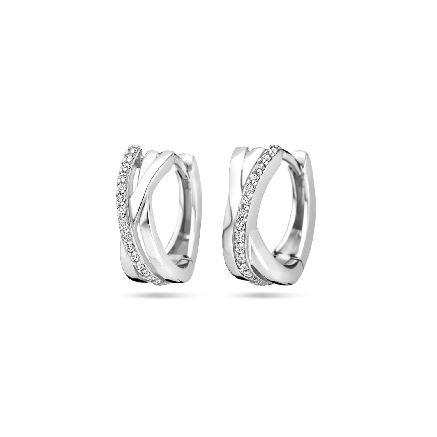Zilver Gerhodineerd Klapoorringen 13 mm 1339831