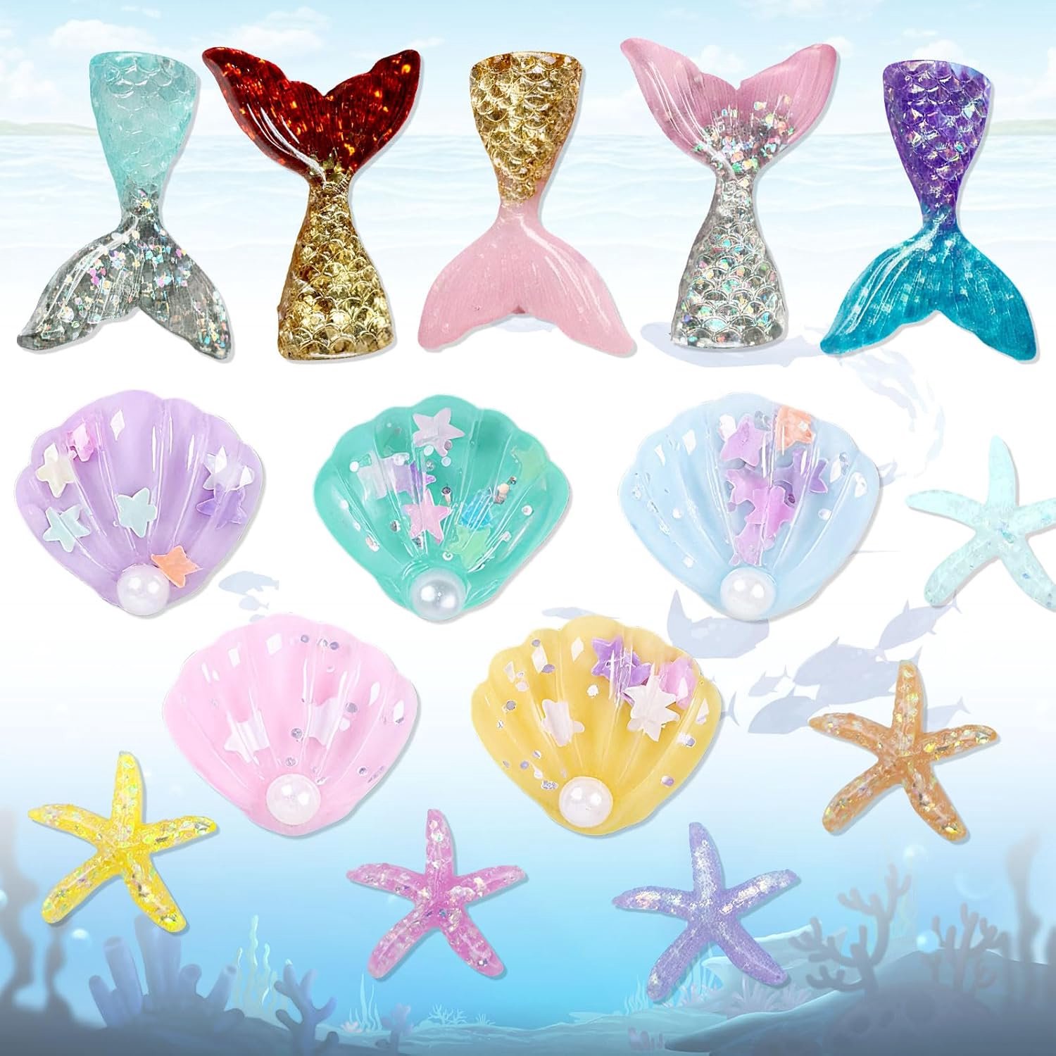 Resin Schelpen Decoratie Set - 15 delig - Onderwater Themaprofielen - Perfect voor Aquariums en DIY Knutselen - ShopVlot