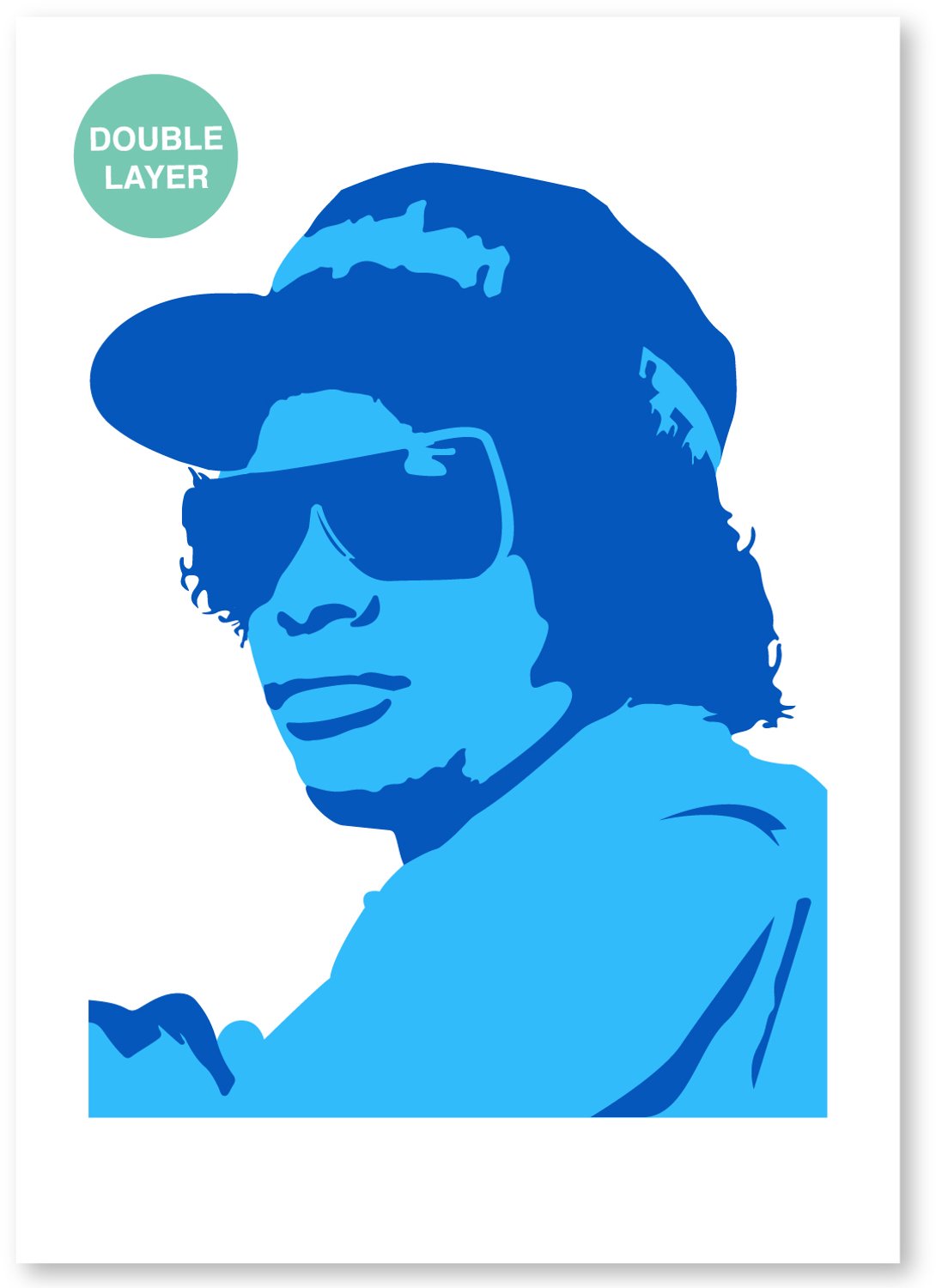 Eazy-E sjabloon - 2 lagen kunststof A3 stencil - Kindvriendelijk sjabloon geschikt voor graffiti, airbrush, schilderen, muren, meubilair, taarten en andere doeleinden