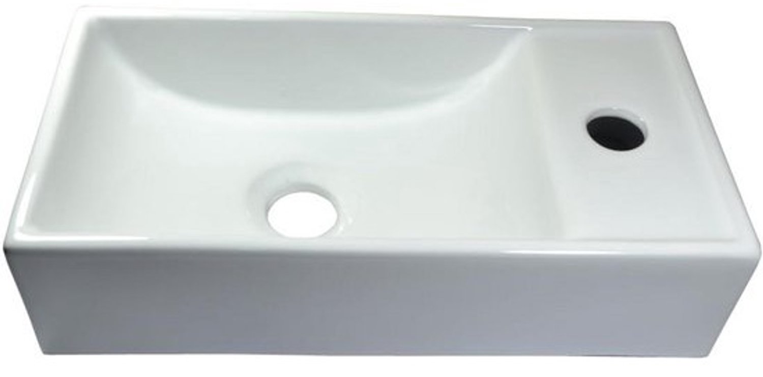 Compacte Keramische Hoekwastafel Klein Ovaal voor Badkamer of Toilet