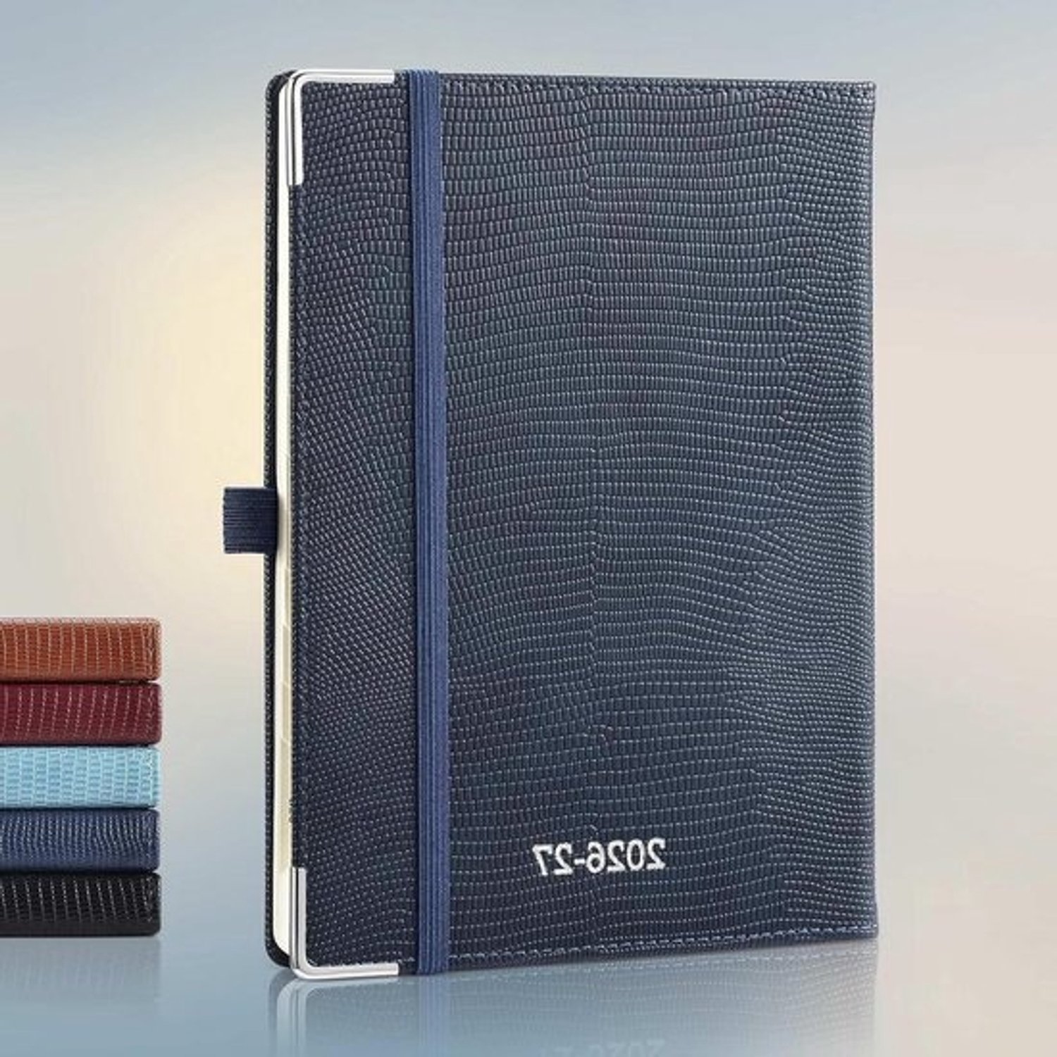 Agenda 2026 2027 - Boekagenda Weekplanner - Dagelijkse Planning - Luxe PU-Leren Kaft - A5 21.5 x 15 cm - Donkerblauw