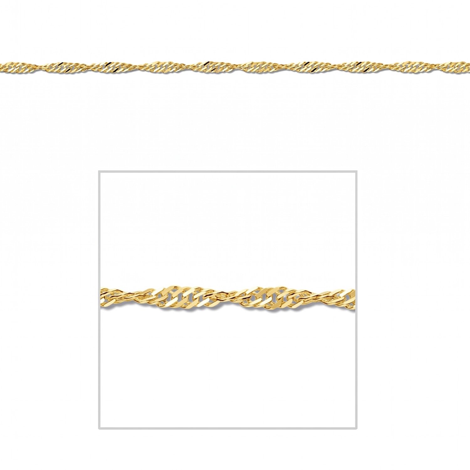 Gouden Singapore Ketting 2.5 mm 60 cm 14 karaats