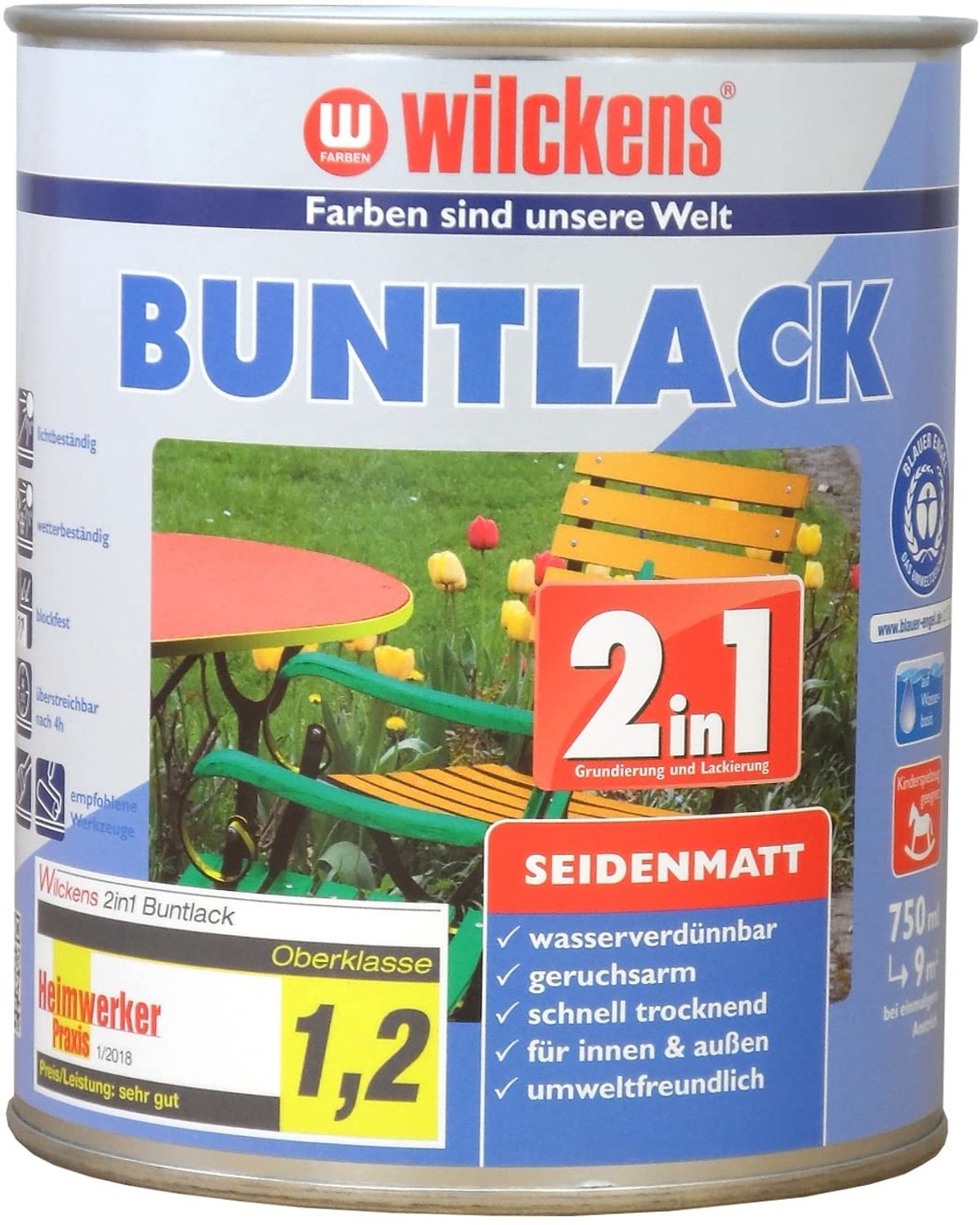 Wilckens Aflak Zijdeglans Acryl RAL 9005 0,75 L