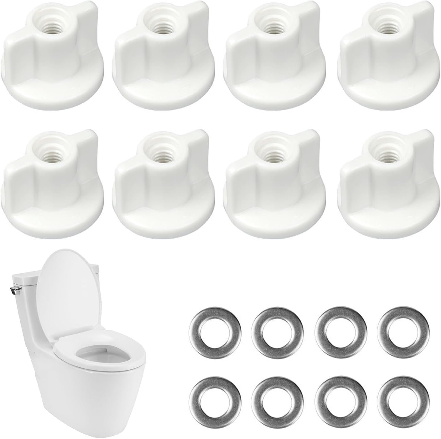 Toiletbril bevestigingsset 8-delig - robuuste vervanging - eenvoudige installatie - voor toiletzitting - ShopVlot