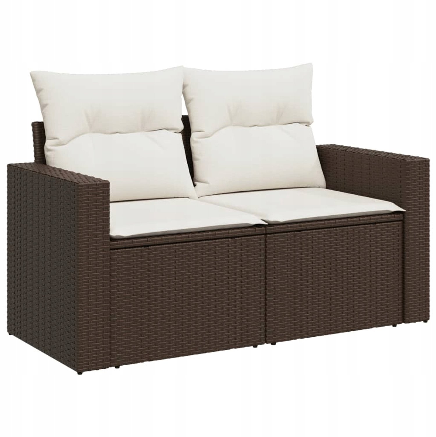 Moderne tuinbank met opbergruimte, rotan look, 2-persoons