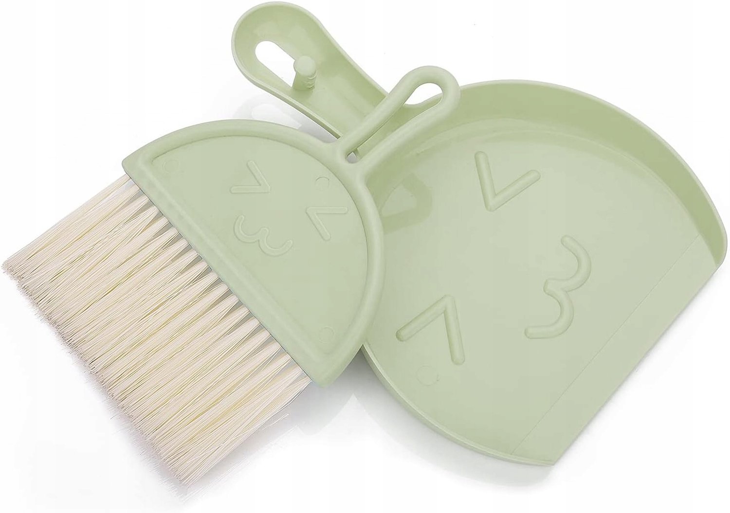 Mini Set: Groene Stoffer en Blik met Zachte Borstels