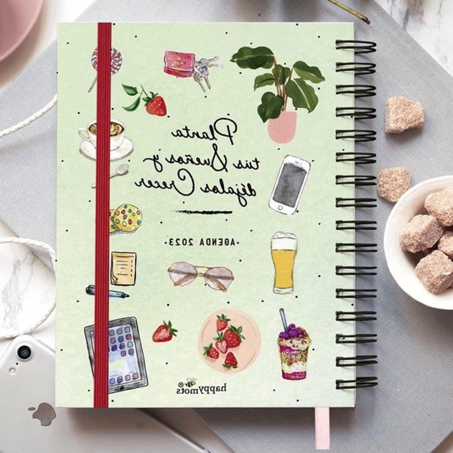 Agenda 2023 - Weekkalender Planner - Dagelijks Organiseren - Inclusief Stickers - A5 Formaat - Blad Groen