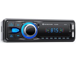 Autoradio - Zwart - 1 DIN - Bluetooth met Afstandsbediening - Voor Auto
