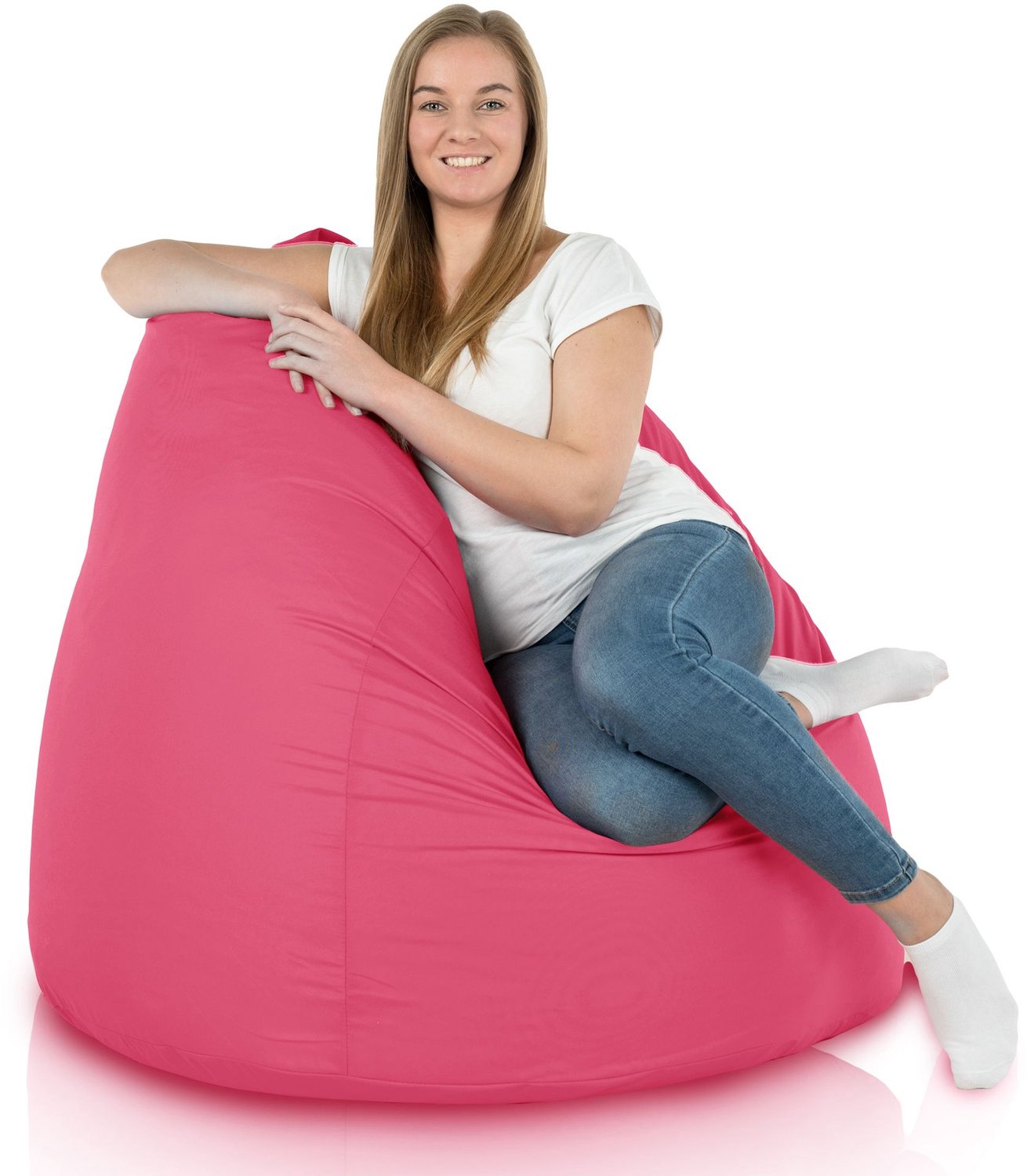 Italpouf Roze XXL Zitzak Puf Outdoor Waterdicht met Vulling