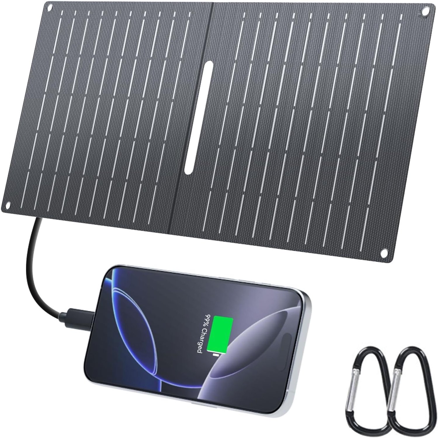 Zonnepaneel Oplader - 15W - Draagbaar - Opvouwbaar en Waterdicht - Voor Mobiele Telefoons