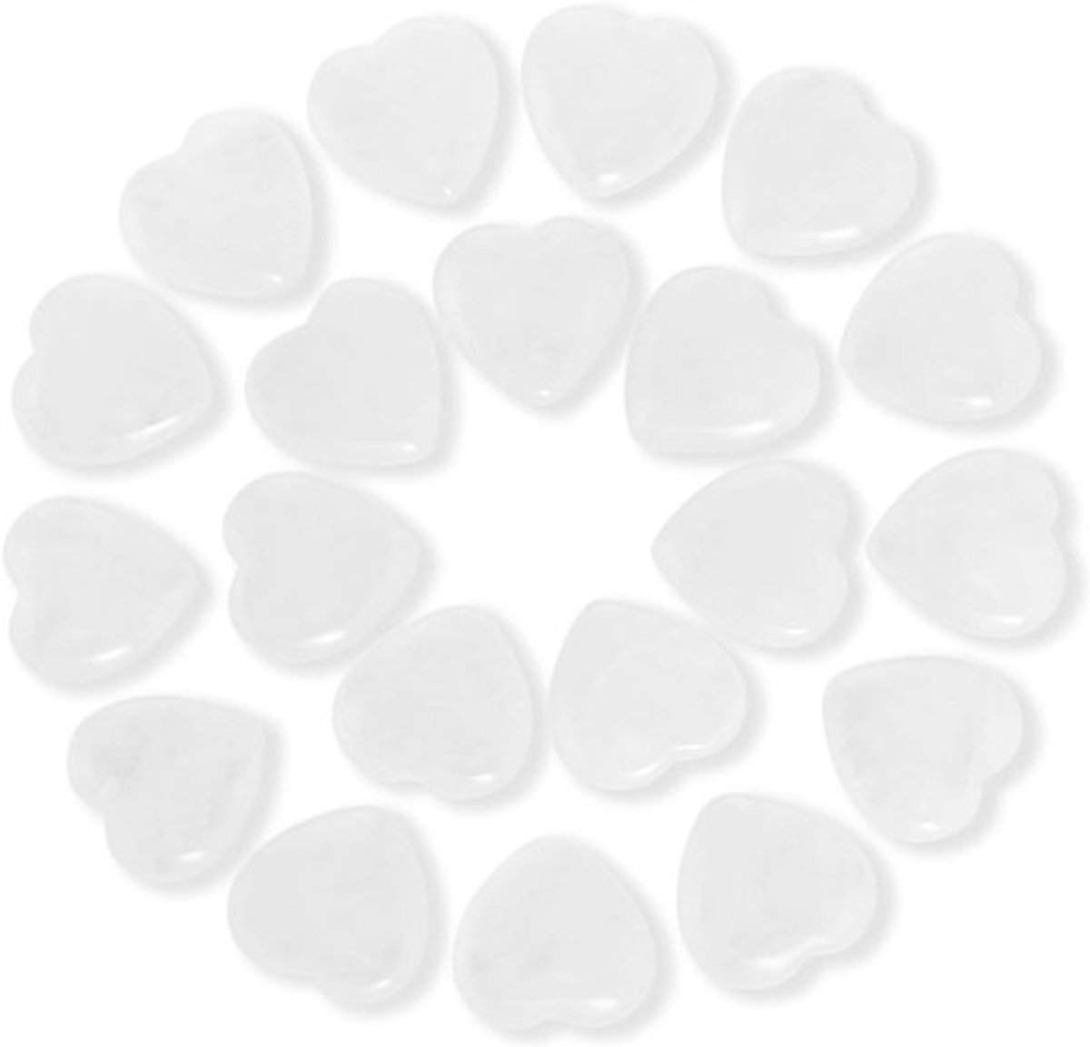 20 Packs of Tumbled Polished Natural Quartz Crystals, Heart Stones, Crystals and Healing Stones, Quartz in Bulk for Wicca, Healing Energy, Chakra Stones, Witchcraft Supplies
