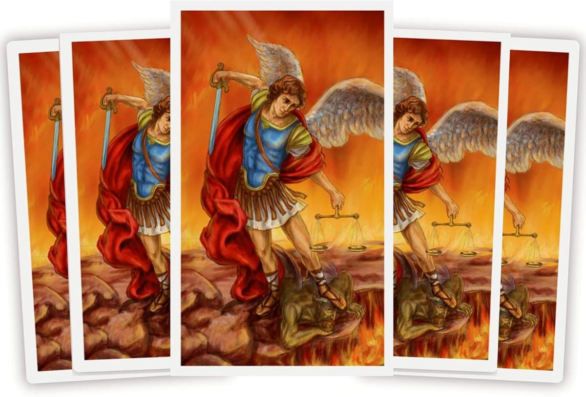 Michael de aartsengel heilige gebedskaarten, gelamineerd karton met Schrift van bescherming, inspirerende christelijke geschenken, verpakking van 5, 2,25 x 3,75 inch